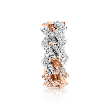 two tone Diamond two tone cuban ring